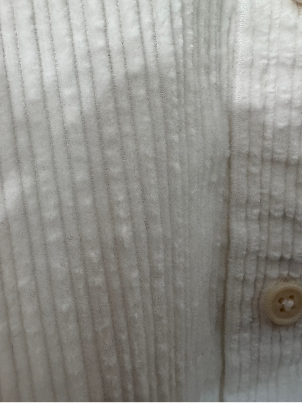 Madewell Cream Corduroy Button Up Cropped Shirt ~ Size XS - Picture 8 of 14